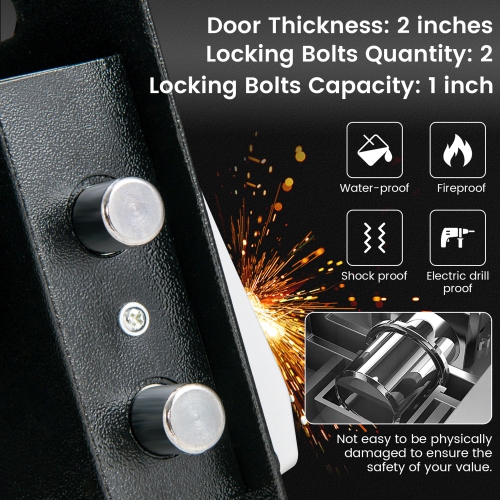 Gymax 14'' Digital Depository Drop Cash Safe Box Gun Jewelry Home Hotel Lock Black