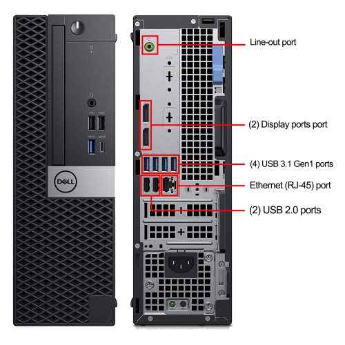 Dell OptiPlex 7060 Small Form Factor Desktop - Intel Core i5 (8th Gen), 16GB Memory, 256GB SSD, Win 11 Pro + 24" Monitor, Bluetooth by DELL - Refurbished condition - Image 6