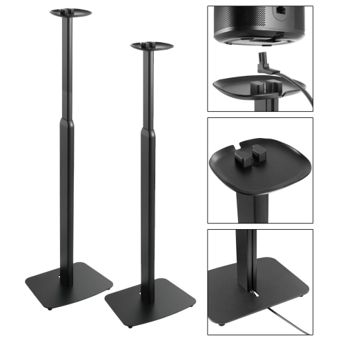 Boost S1-FLR2 Black Height Adjustable Floor Speaker Stands for SONOS® ONE, SONOS® ONE SL, SONOS Play:1