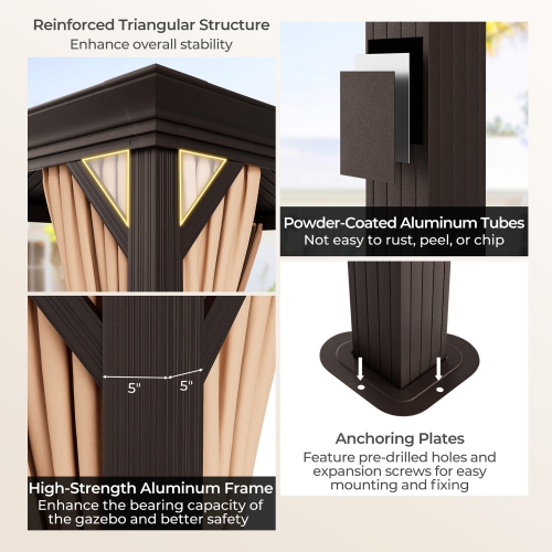 Gymax 12' x 20' Double-Roof Hardtop Gazebo w/ Galvanized Steel Roof Netting Curtains