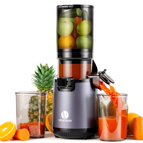 Ventray Slow Masticating Juicer, Cold Press Juicer with 5.3‘’ Extra Large 130mm Wide Feed Chute