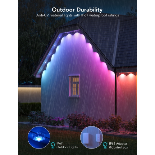 Govee Permanent RGBIC Outdoor Lights 50ft - White Cord