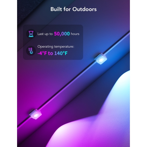 Govee Permanent RGBIC Outdoor Lights 50ft - White Cord