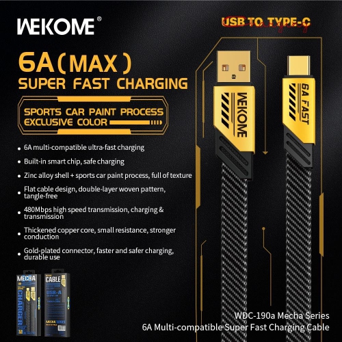WEKOME 1m USB-A to iphone 6A Super Fast charge Cable (WDC-190)