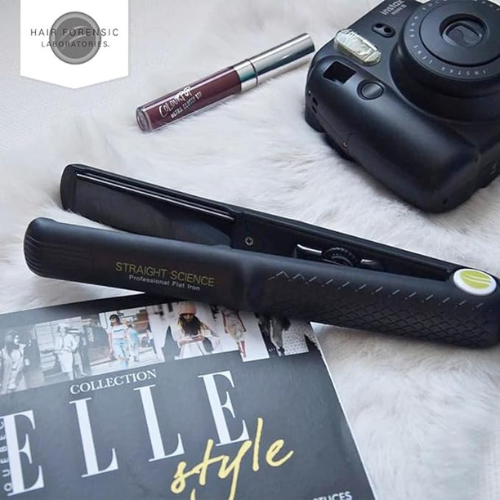 Hair Forensic Straight Science Professional Flat Iron 1 inch Black Titanium Plate - Up to 450F