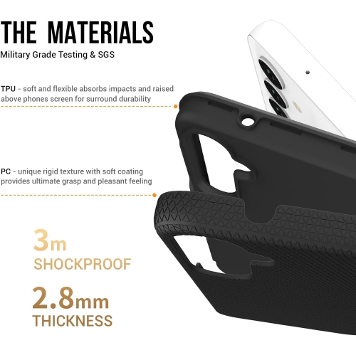 [CS] Étui rigide ajusté hybride mince antichoc pour Samsung Galaxy S25 Plus/S24 Plus, gris