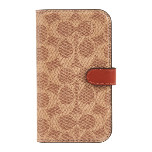 Coach iPhone 15 Pro Plastic Fitted Folio Case – Tan