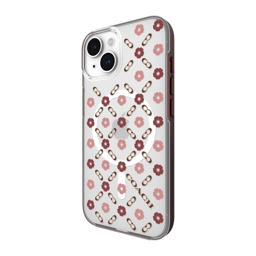 Coach iPhone: 15, 14, 13 Plastic Fitted Hard Shell Case – Tea Rose