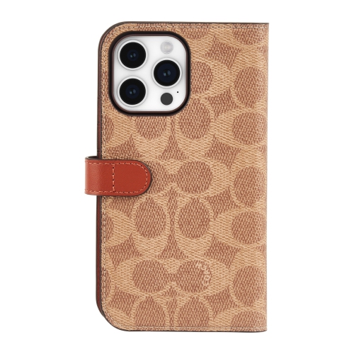 COACH  Iphone 15 Pro Max Plastic Fitted Folio Case – In Tan 