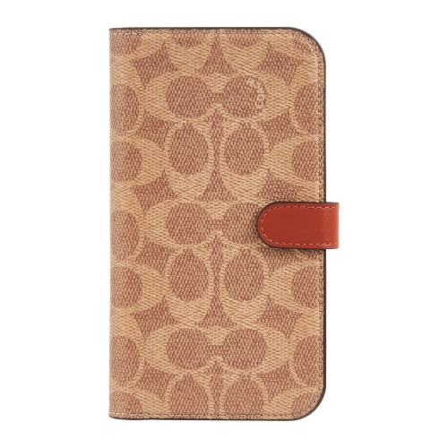 Coach iPhone 15 Pro Max Plastic Fitted Folio Case – Tan