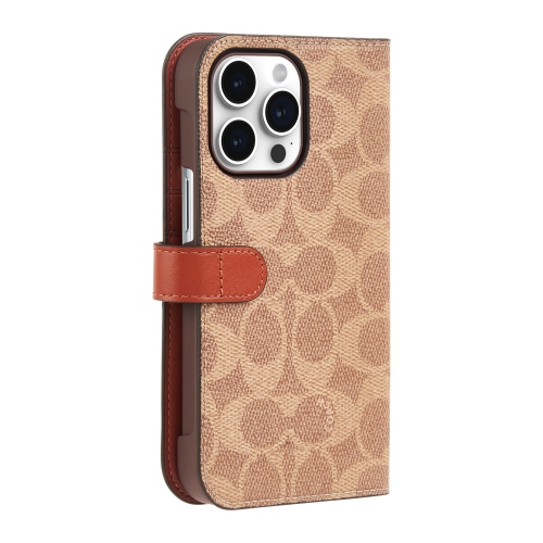 Coach iPhone 15 Pro Max Plastic Fitted Folio Case – Tan