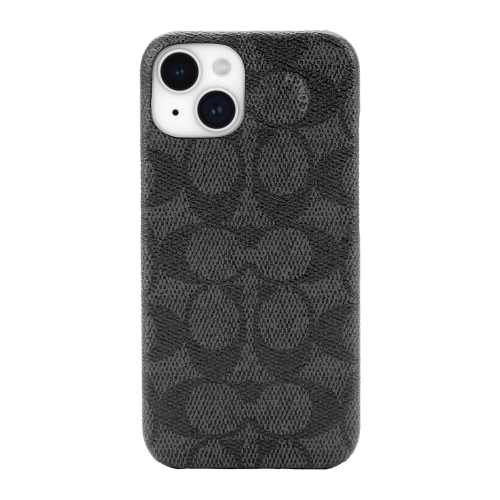 Coach iPhone: 15, 14, 13 Plastic Fitted Hard Shell Case – Charcoal