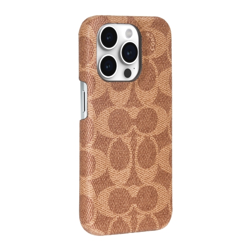 Coach iPhone 15 Pro Plastic Fitted Hard Shell Case – Tan