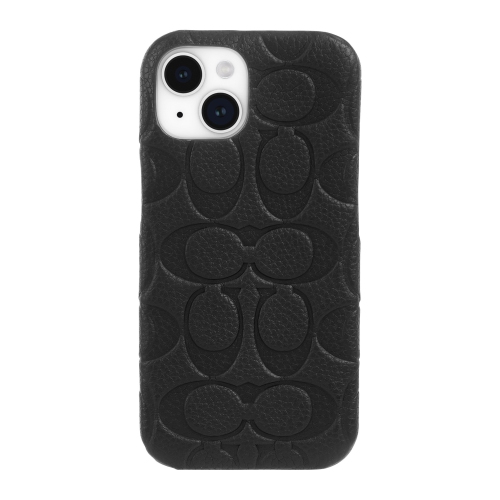 Coach iPhone : Étui rigide ajusté en plastique 15, 14, 13 – relief noir