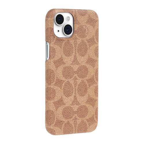 Coach iPhone: 15, 14, 13 Plastic Fitted Hard Shell Case – Tan