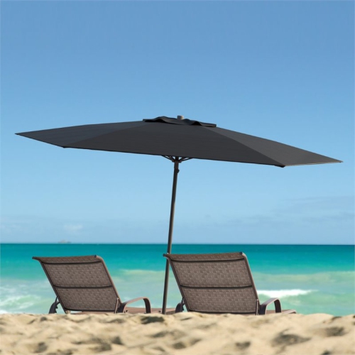 CorLiving Contemporary 7.5 ft. Deluxe Beach Patio Umbrella - Black