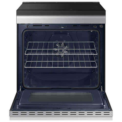 Cuisinière électrique encastrable à induction avec convection par ventilateur 6,3 pi³ 30 po BESPOKE de Samsung - Acier inoxydable