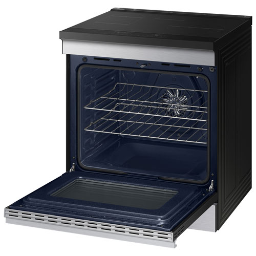 Cuisinière électrique encastrable à induction avec convection par ventilateur 6,3 pi³ 30 po BESPOKE de Samsung - Acier inoxydable