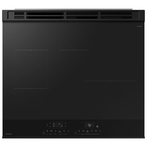 Cuisinière électrique encastrable à induction avec convection véritable 6,3 pi³ 30 po BESPOKE de Samsung - Acier inoxydable