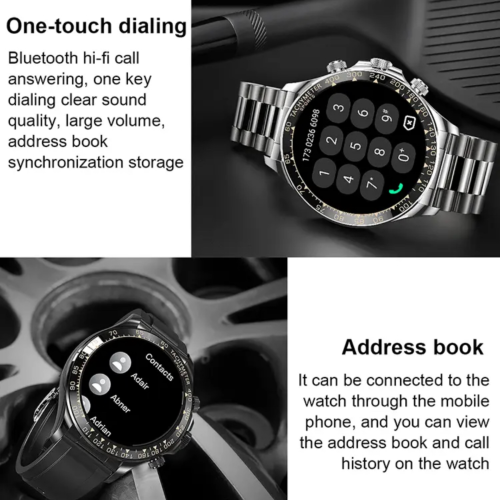 TUTT Classic Smartwatch for Men Metal Case | 1.55'' Large HD Screen IP67 Tactical Smart Watch with BT Call Pedometer Straps X108