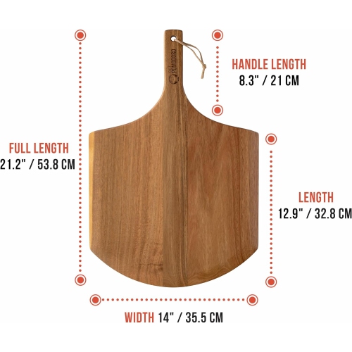 Pelle à pizza 14 po en acacia chef Pomodoro, pelle à pizza en bois 14 po, pelle à pizza en bois maison, pelle à pizza avec poignée, Accessoires pour