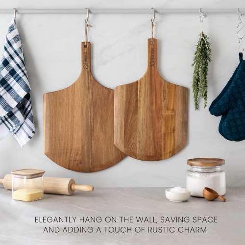 Pelle à pizza 12 po en acacia chef Pomodoro, pelle à pizza en bois 12 po, pelle à pizza en bois maison, pelle à pizza avec poignée, Accessoires pour