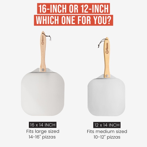 Pelle à pizza en aluminium Pomodoro avec poignée en bois pliable pour faciliter le rangement, spatule à pizza, spatule à pizza Gourmet Luxury pour