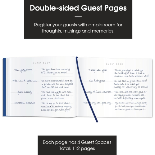 Co. Utile Livre d’invité noir classique, livre d’invité pour la fête, livre d’inscription, livre d’invité funéraire, livre relié, couverture en cuir,