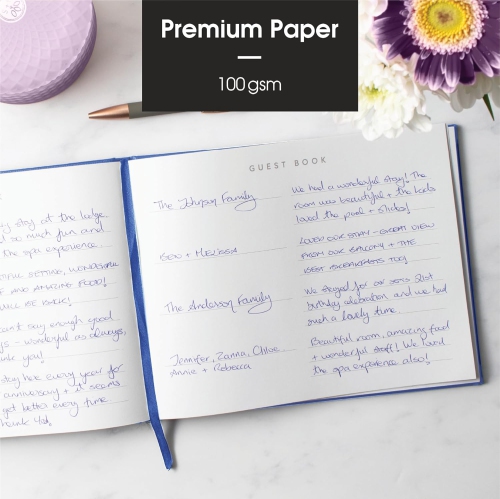 Co. Utile Livre d’invité noir classique, livre d’invité pour la fête, livre d’inscription, livre d’invité funéraire, livre relié, couverture en cuir,