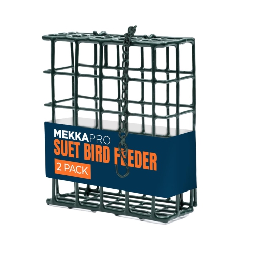 MEKKAPRO Double Delight Suet Feeder 2-Pack with Metal Roof, Dual Capacity, Weather-Resistant Hanging Bird Feeders - Easy to Use