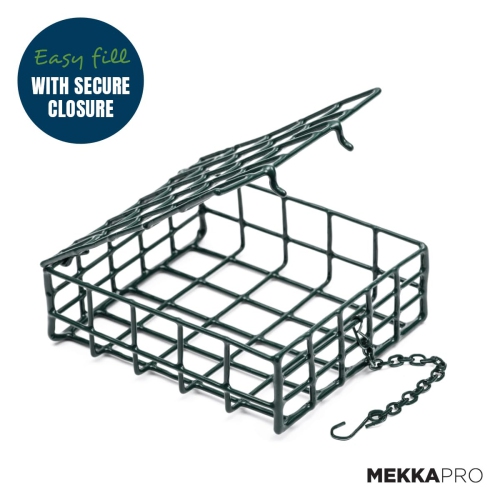 MEKKAPRO Double Delight Suet Feeder 2-Pack with Metal Roof, Dual Capacity, Weather-Resistant Hanging Bird Feeders - Easy to Use