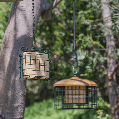 MEKKAPRO Double Delight Suet Feeder 2-Pack with Metal Roof, Dual Capacity, Weather-Resistant Hanging Bird Feeders - Easy to Use