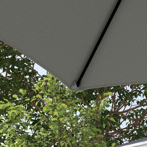 Outsunny 8.5FT Offset Patio Umbrella with 360° Rotation, Outdoor Cantilever Roma Parasol Hanging Sun Shade Canopy Shelter with Cross Base, Light Grey