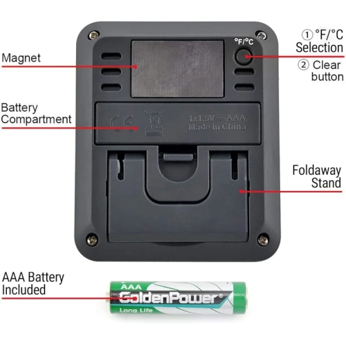Thermomètre numérique intérieur Hygrometer TP50 avec thermomètre de pièce Max/min et moniteur d'humidité avec grand écran ACL indicateur d'humidité