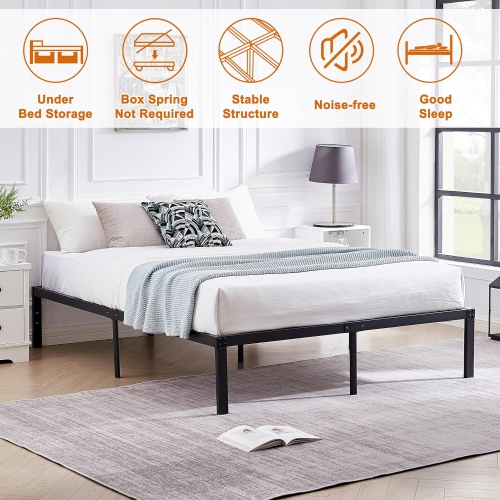 18 Inch Metal Platform Bed Frame/ Easy Assembly Mattress Foundation /Heavy Duty Steel Slat/ /No Box Spring Needed- Full Size