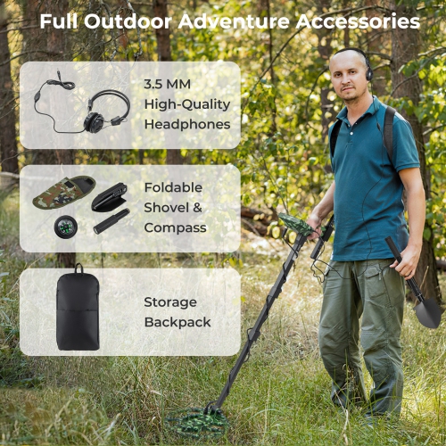 Gymax Metal Detector for Adults w/ 5 Professional Mode 3.5 MM Headphones Backlit