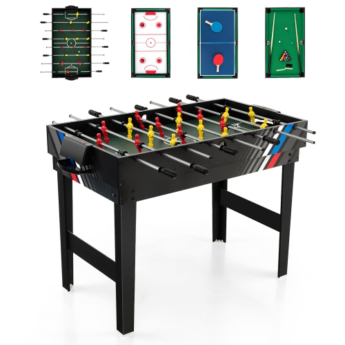 4-in-1 Multi Game Table - Foldable Combo With Ping Pong, Hockey, Pool & Foosball