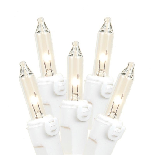 Novelty Lights 50 Light Clear Twinkle Christmas Mini Light Set, Green Wire, 25' Long