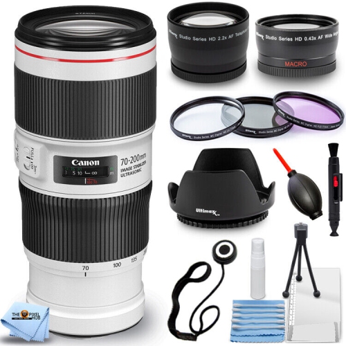 CANON  Ef 70-200MM F/4L Is Ii Usm Lens + Telephoto And Wide Angle Lenses Bundle