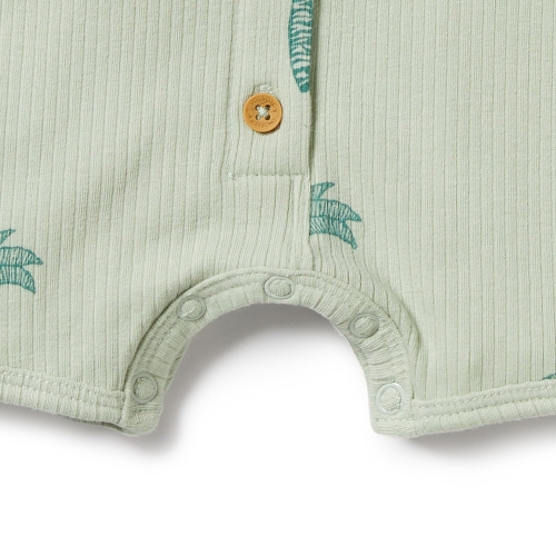 Wilson+Frenchy Organic Rib Growsuit - Palm Tree