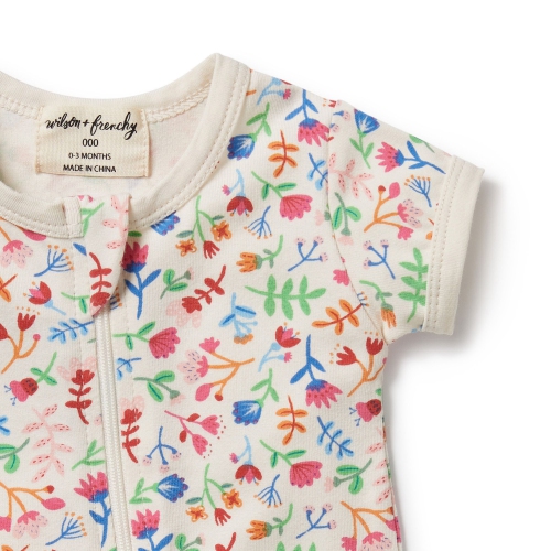 Wilson+Frenchy Organic Cotton Boyleg Zipsuit - Tropical Garden