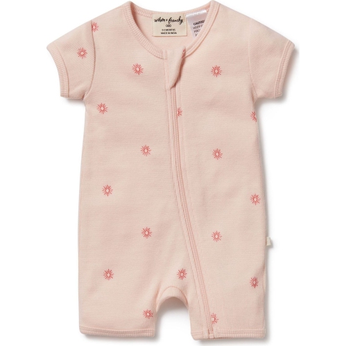 Wilson+Frenchy Organic Cotton Boyleg Zipsuit - Petit Soleil (Newborn, Up to  4 Kg)