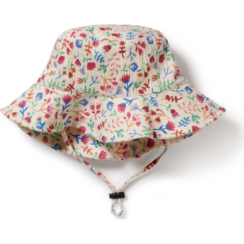 WILSONFRENCHY  Wilson+Frenchy Organic Crinkle Sunhat - Tropical Garden (Sm, 6-12 Months) In Multicolor