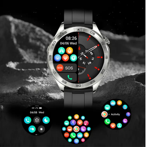 TUTT X105 Metal Case Men Smart Watch | 1.55'' Large HD Screen IP67 Tactical SmartWatch with BT Call Pedometer Sport Modes Rubber Straps Black