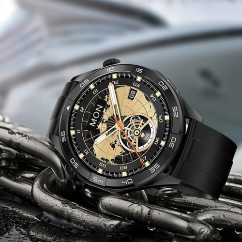 TUTT X105 Metal Case Men Smart Watch | 1.55'' Large HD Screen IP67 Tactical SmartWatch with BT Call Pedometer Sport Modes Rubber Straps Black