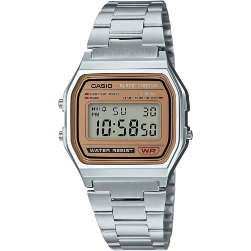 Casio A158WA-9 Casio Silver & Camel Digital Watch