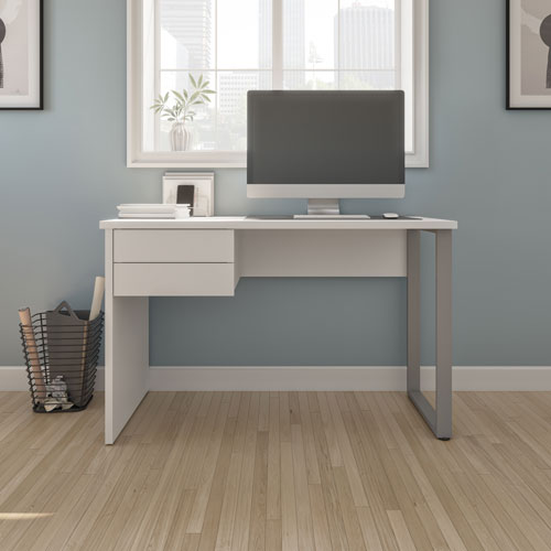 Solay 48"W Computer Desk - Clear White