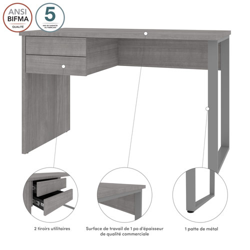 Solay 48"W Computer Desk - Platinum Grey