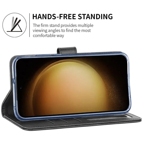XCRS Folio Magnetic Wallet Cover, PU Leather Pouch with Card Slot and Stand Case for Samsung Galaxy S24 Ultra 2024