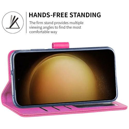XCRS Folio Magnetic Wallet Cover, PU Leather Pouch with Card Slot and Stand Case for Samsung Galaxy S24 Ultra 2024